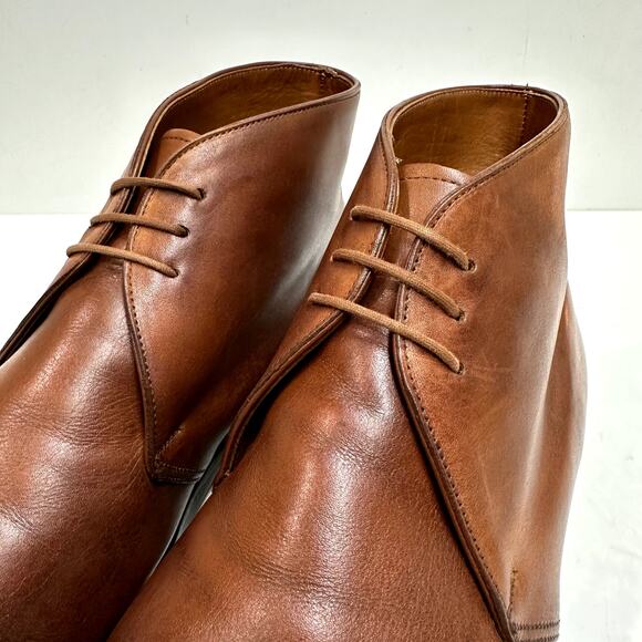 FULL RESOLE Crockett & Jones x Brooks Brothers Chukka Boots Tan Calf England 10 - Picture 8 of 14